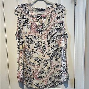 Cure's Sleeveless Paisley Blouse - Black, Cream, and Red